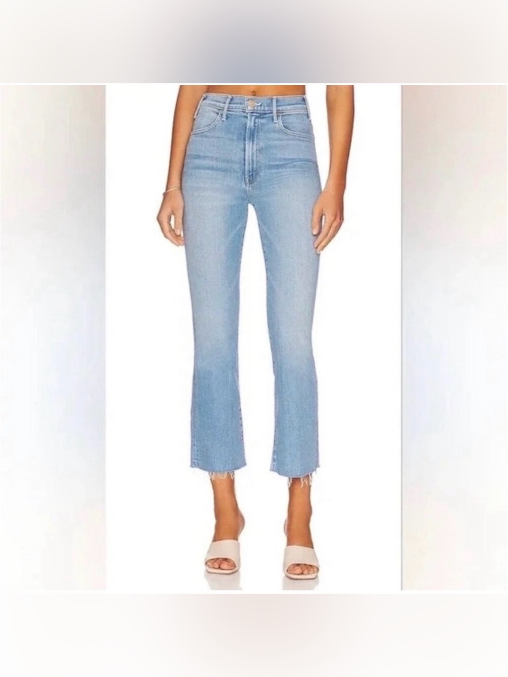 Mother jeans The Hustler Ankle Fray High Life 26 casual boho denim raw hem